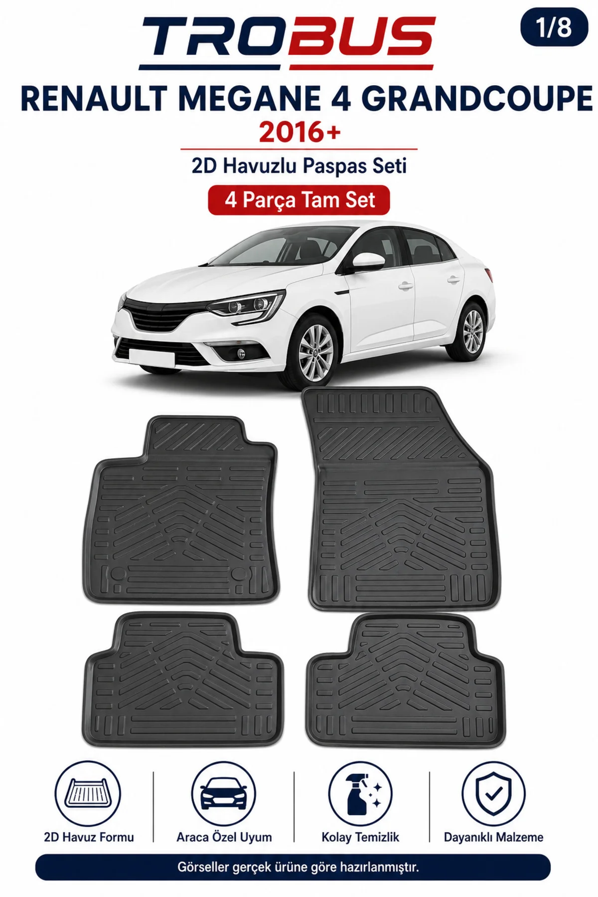 Renault Megane 4 Grand Coupe 2016+ Siyah 2D Paspas Fiyatı, Yorumları ve Özellikleri