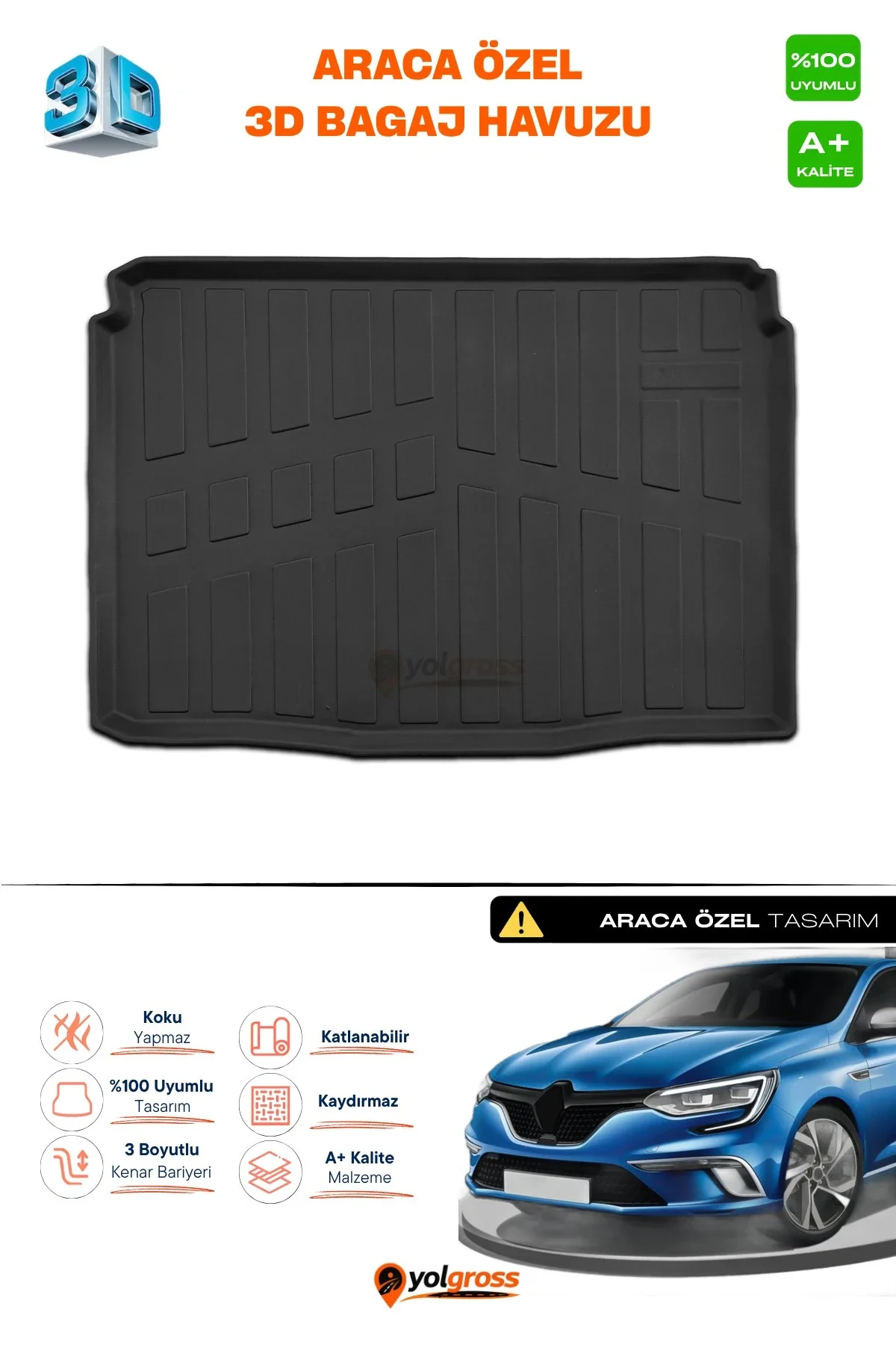 Renault Megane 4 HB 3D Pro Bagaj Havuzu 2016 Üzeri A+ Kalite