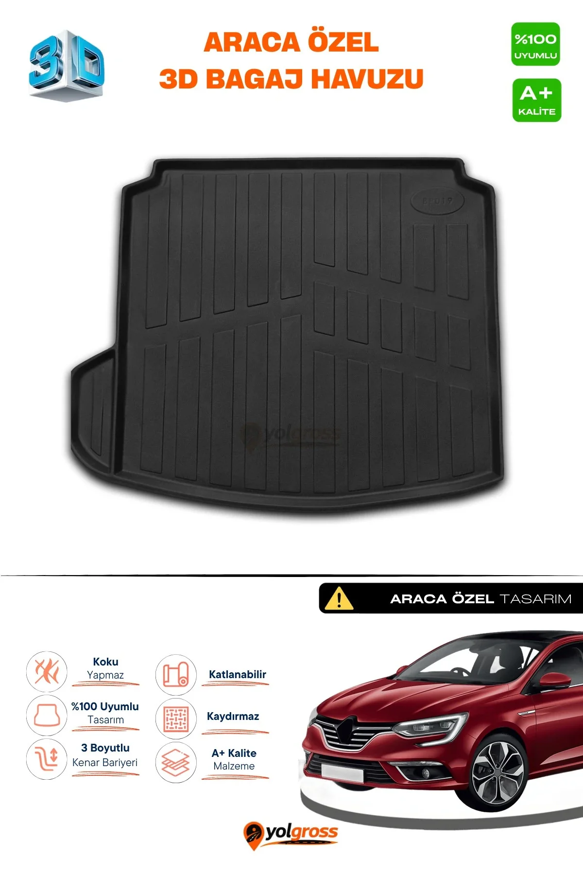 Renault Megane 4 Sedan 3D Pro Bagaj Havuzu Sol Kulaklı 2016 Üzeri A+ Kalite
