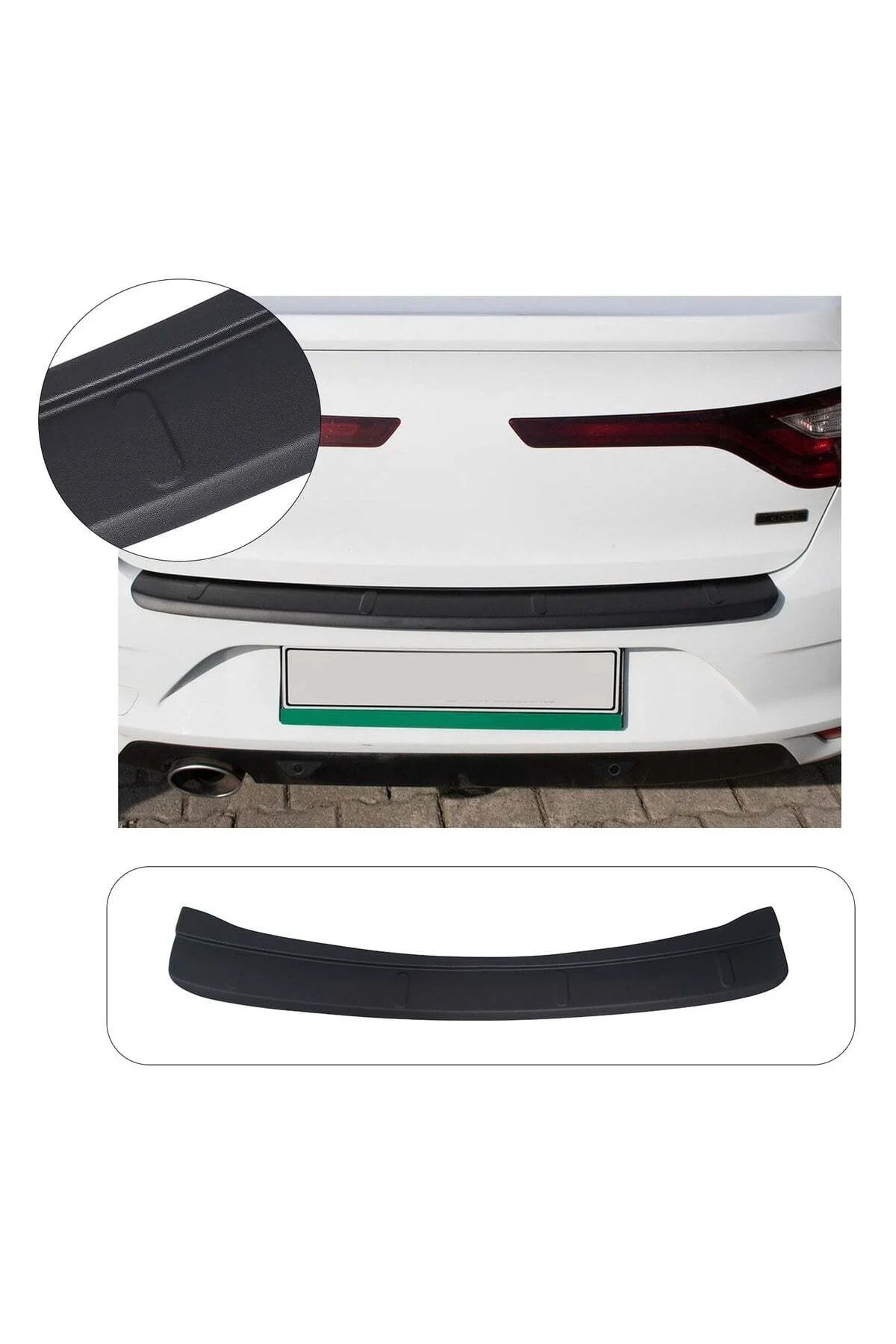 Renault Megane 4 Sedan 2016 ve Sonrası Uyumlu Arka Tampon Eşiği Koruma ABS Mat Siyah - Görsel 2