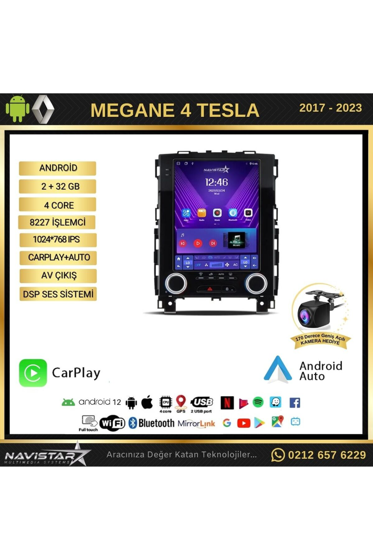 Renault Megane 4 Tesla 2017-2023 Model 2 32gb Android Kablosuz Ca Renault Megane 4 Tesla 2017-2023 Model 2 32gb Android Kablosuz Ca