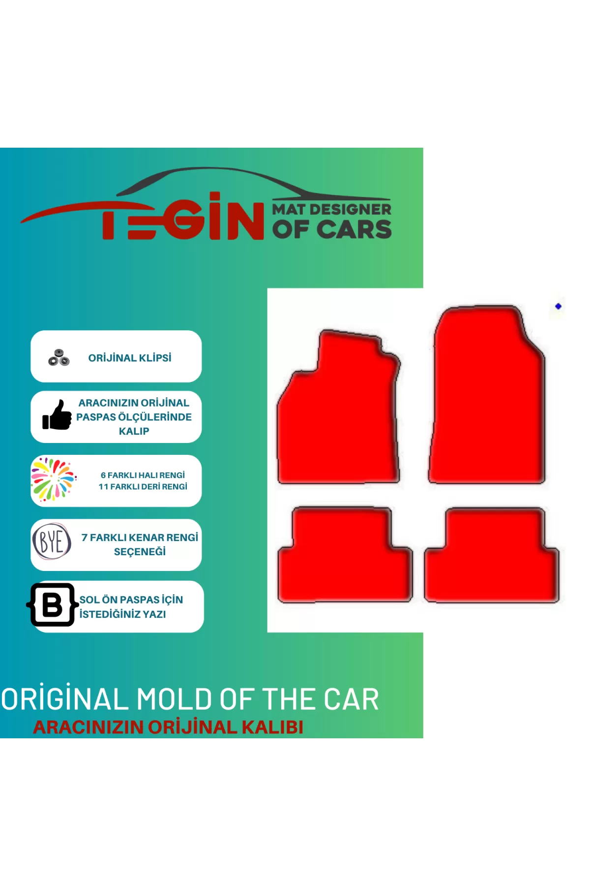 Renault Megane 3 Sport Tourer 2008-2016  Kırmızı Halı Sarı Kenar 