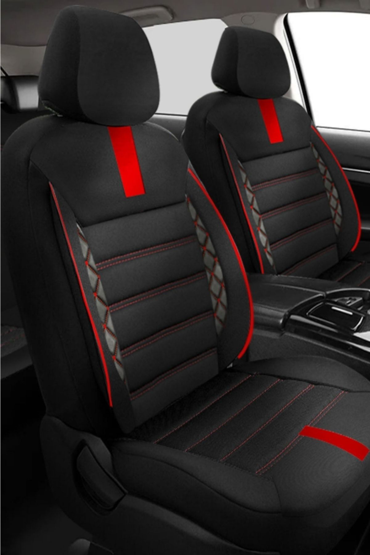 Renault Megane 2 Uyumlu Koltuk Kılıfı Mirage Serisi - Kırmızı