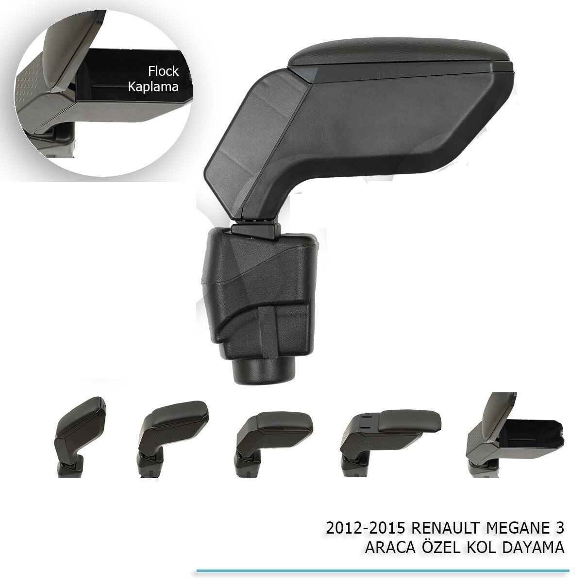 Renault Megane Uyumlu 3 Araca Özel Kol Dayama Siyah 2012-2015 Par