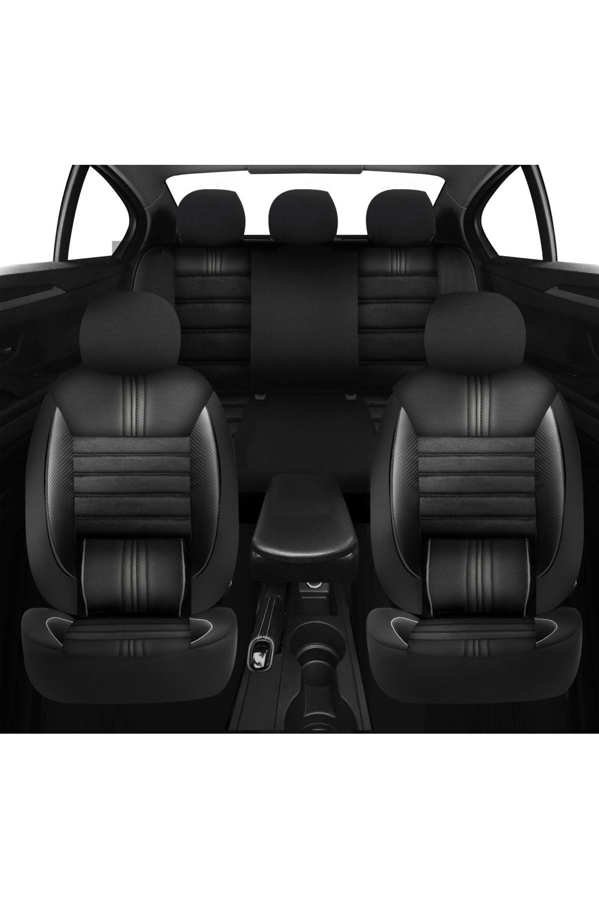 Renault Megane 3 Uyumlu Koltuk Kılıfı Talos Serisi Carbon Deri - 