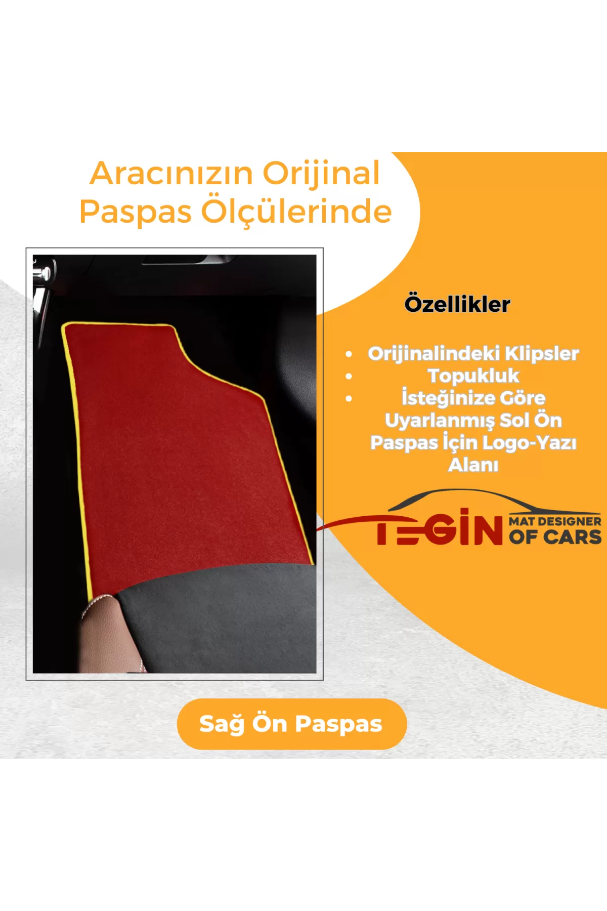 Renault Megane 3 Sport Tourer 2008-2016  Kırmızı Halı Sarı Kenar 