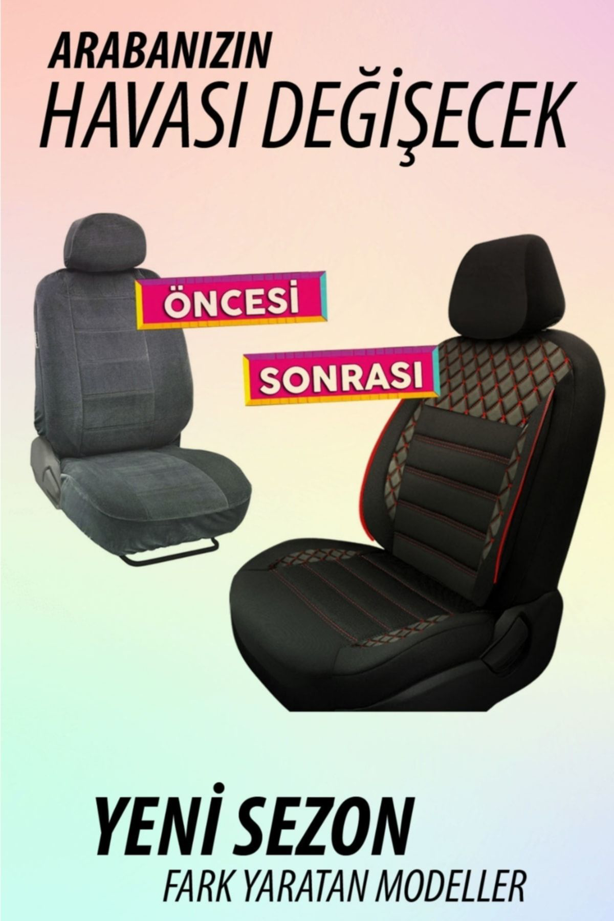 Renault Megane 3 Uyumlu Koltuk Kılıfı Crystal Sarisi - Kırmızı
