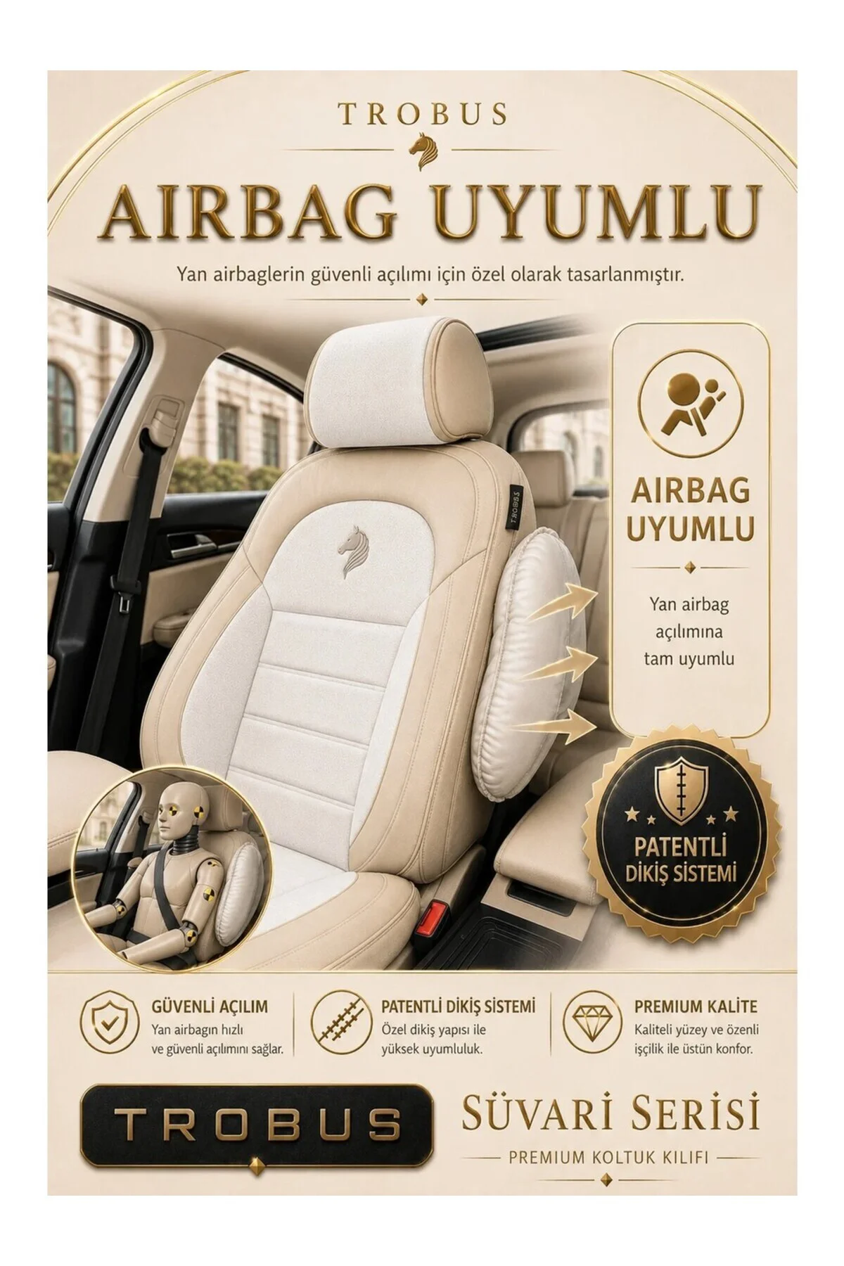 Renault Megane Iv 2016 ve Sonrası Uyumlu Süvari Serisi Tay Tüyü Bej Premium Koltuk Kılıfı Fiyatı, Yorumları ve Özellikleri