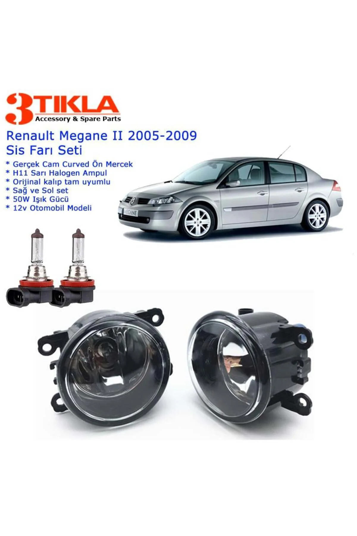 Renault Megane Sedan 2006 Sis Farı Set Oem: 8200074008