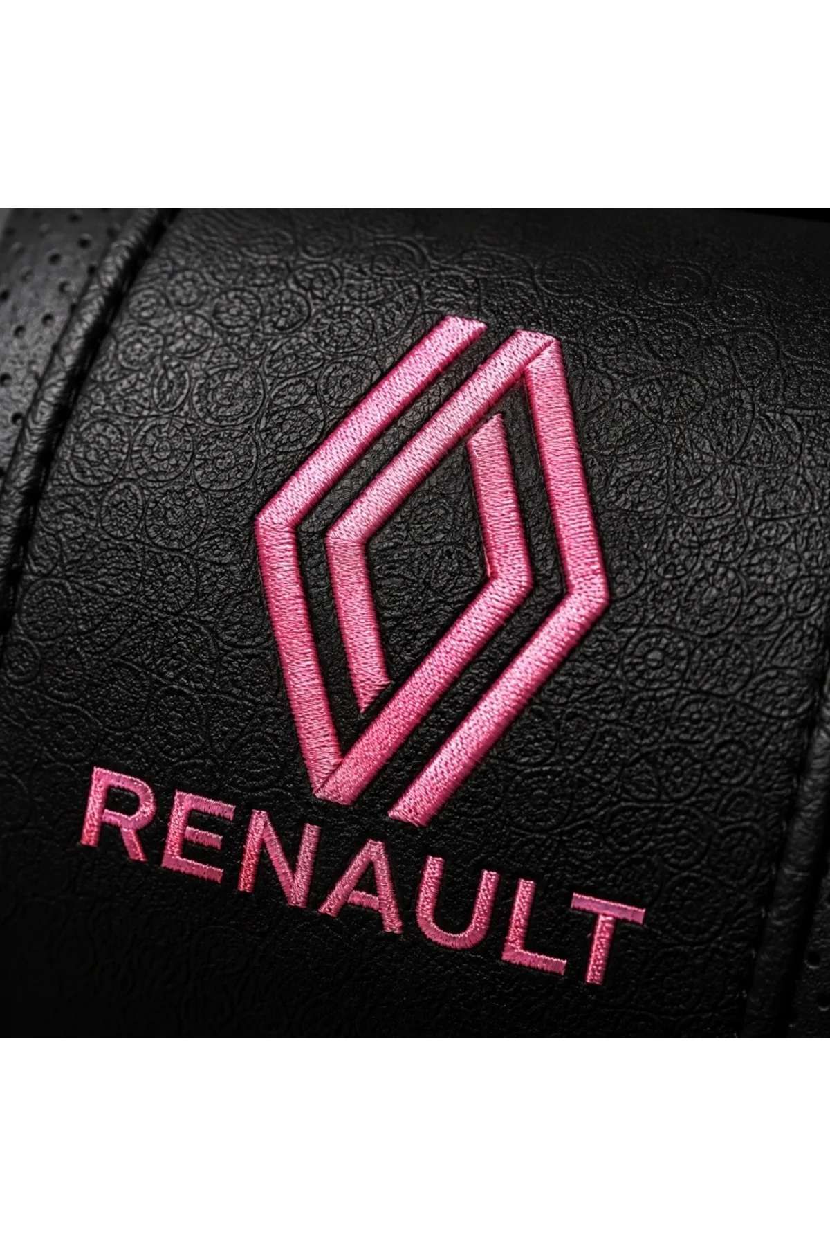 Renault Pink Serisi 2’li Boyun Yastığı + 2’li Emniyet Kemer Pedi Seti Siyah Pembe Nakışlı - Görsel 2