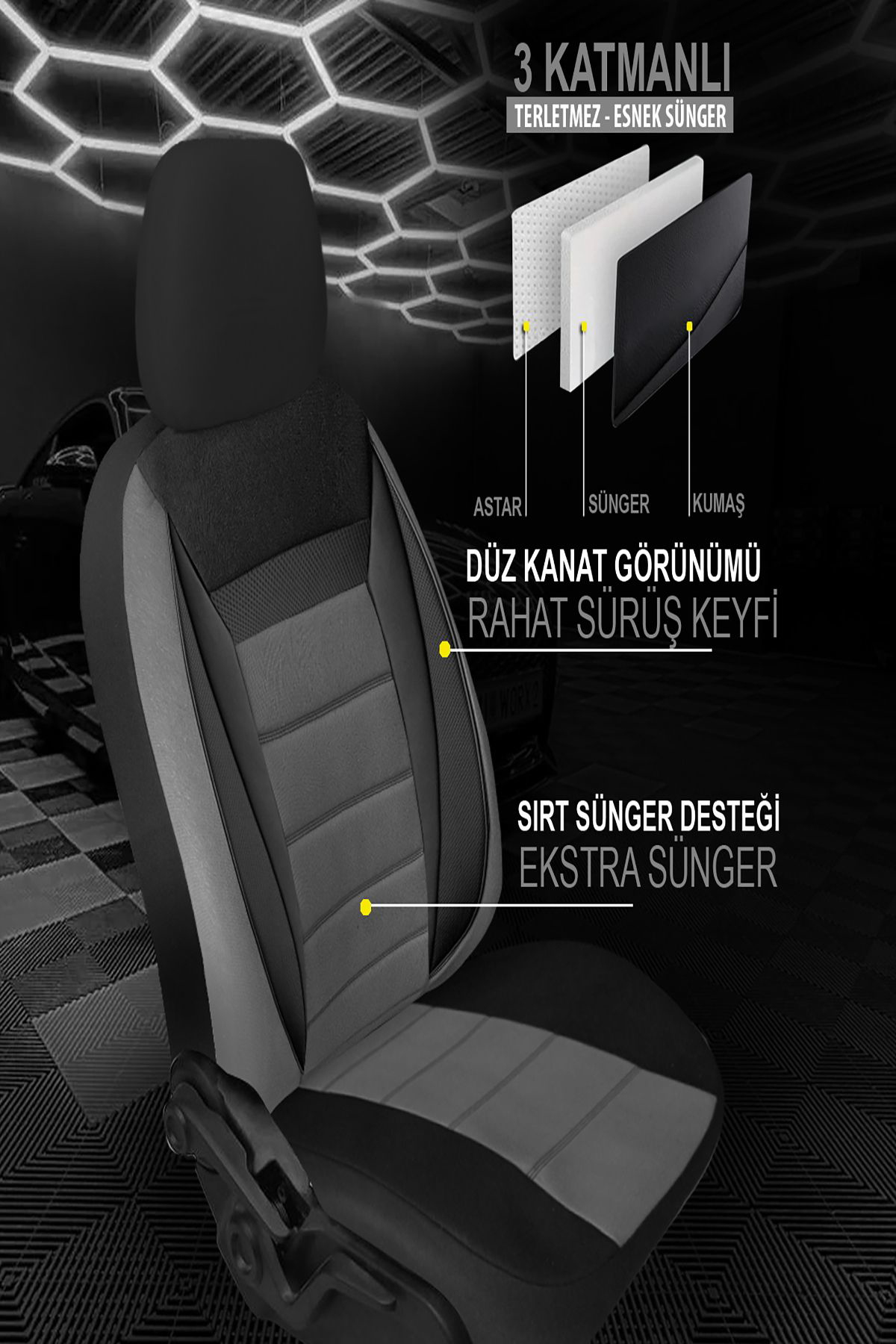 RENAULT SAFRANE 1996-2001Uyumlu Oto Koltuk Kılıfı Enigma Serisi -