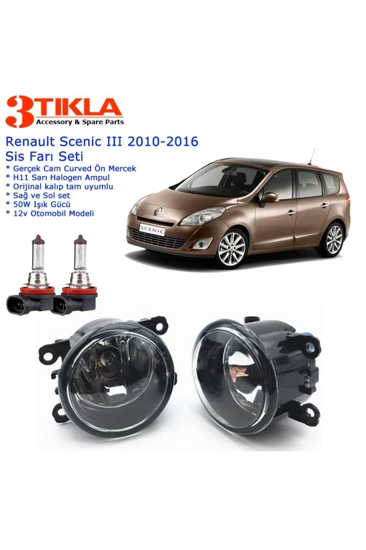Renault Scenic Iıı 2010-2015 Sis Farı Set Oem: 8200074008 Renault Scenic Iıı 2010-2015 Sis Farı Set Oem: 8200074008
