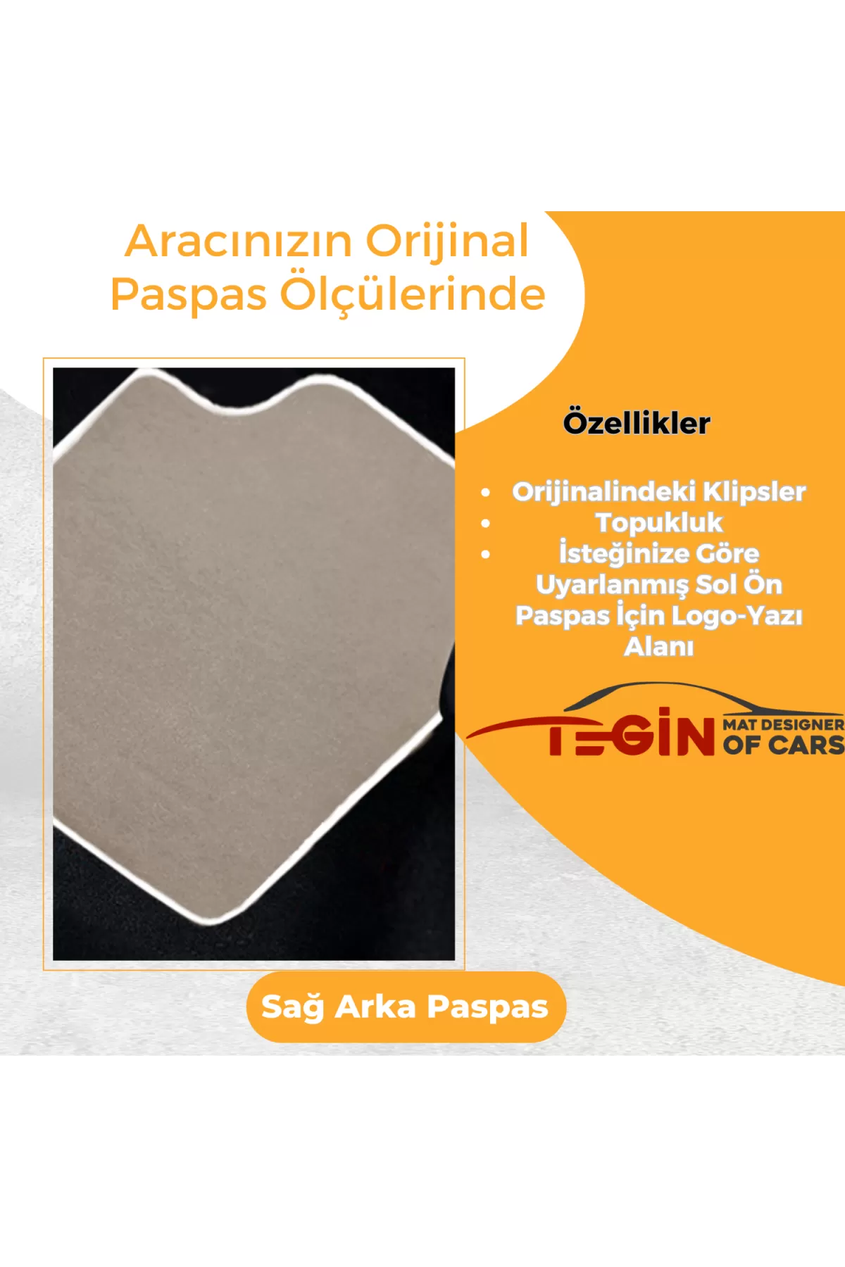 Renault Symbl 2 2008-2012 Prime Bej Halı Beyaz Kenar Halı Paspas