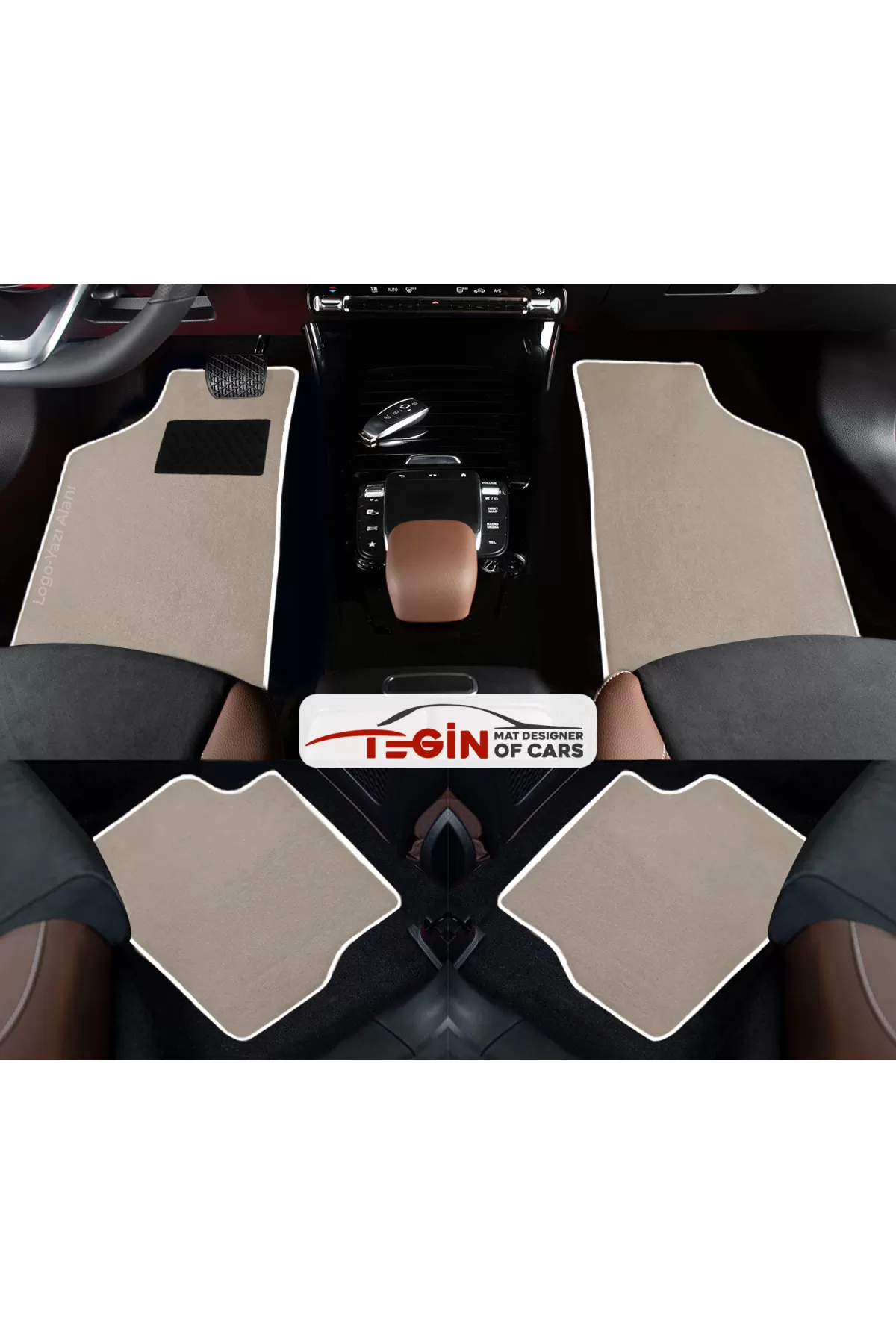 Renault Symbl 2 2008-2012 Prime Bej Halı Beyaz Kenar Halı Paspas