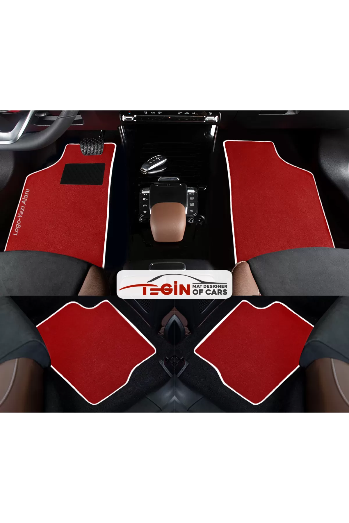 Renault Symbol 3 2012 + Prime Kırmızı Halı Beyaz Kenar Halı Paspa