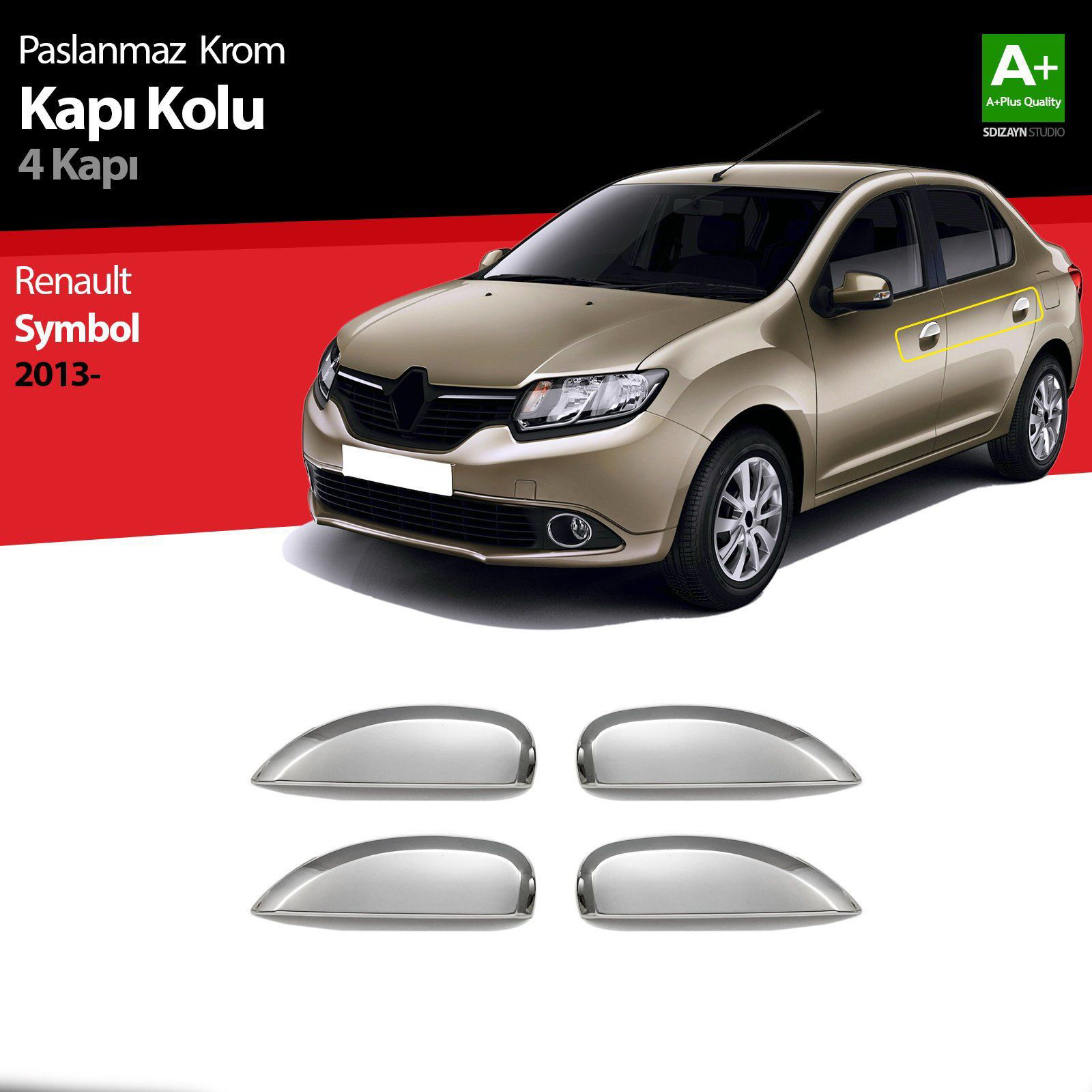 Renault Symbol Uyumlu 3 Krom Kapı Kolu 4 Kapı 2013 Üzeri Renault Symbol Uyumlu 3 Krom Kapı Kolu 4 Kapı 2013 Üzeri