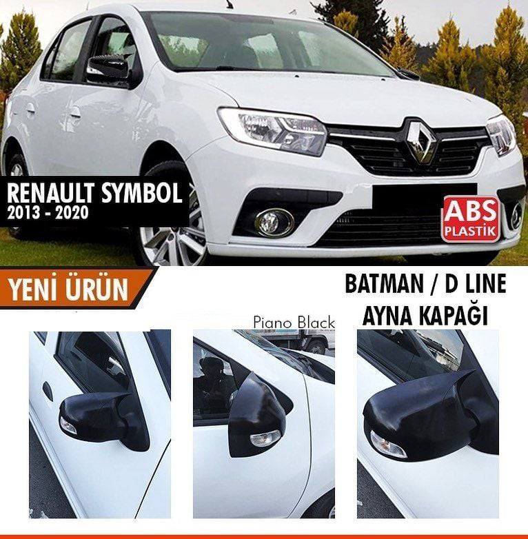Renault Symbol Uyumlu (2013-2020) Batman Yarasa Ayna Kapağı (Pian