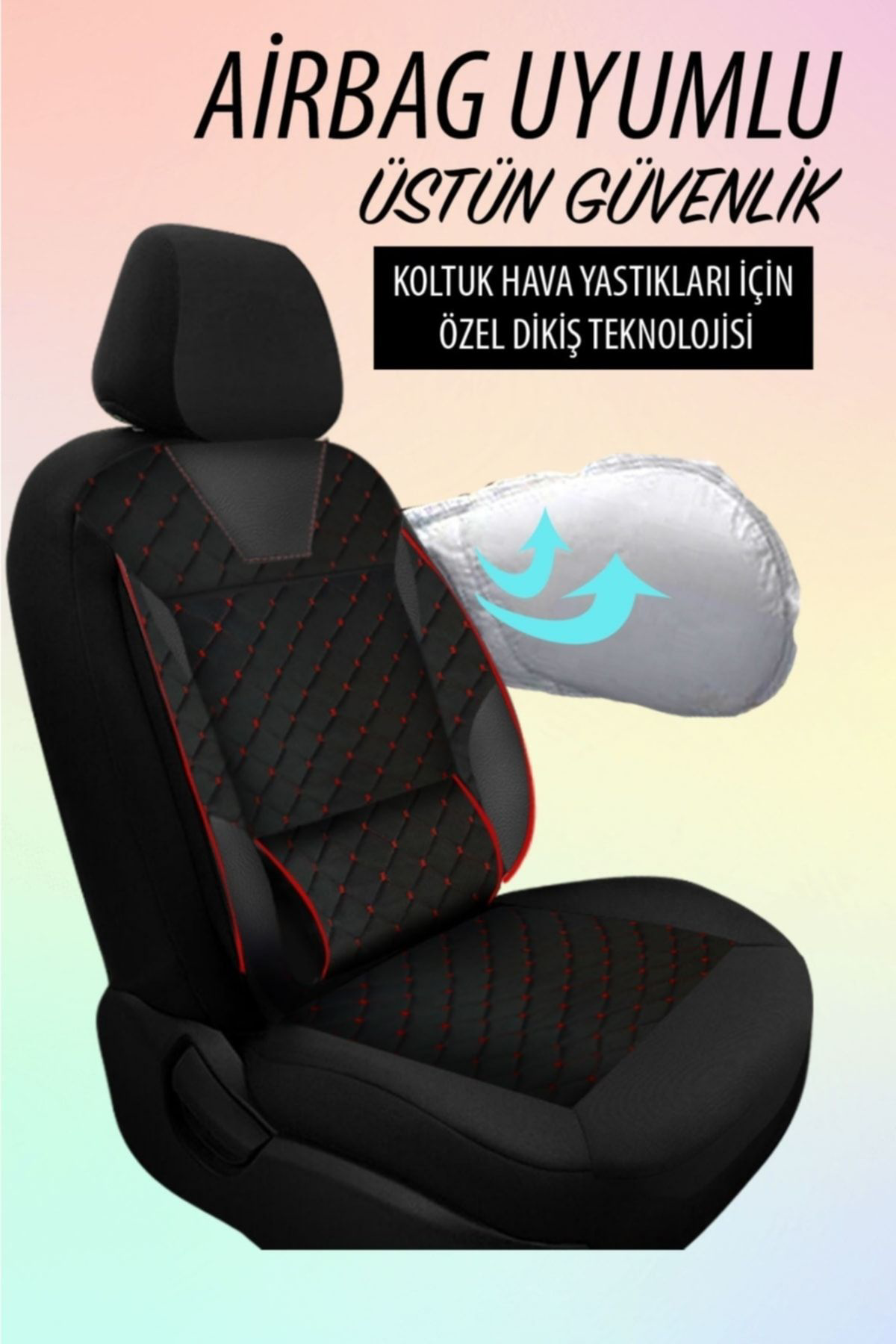 Renault Symbol Uyumlu Koltuk Kılıfı Genesa Serisi - Kırmızı