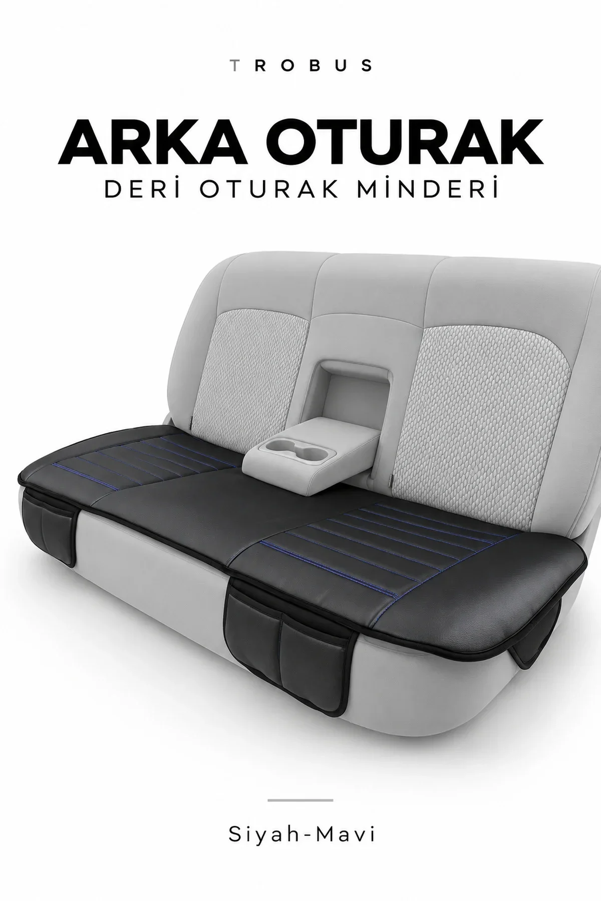 Renault Taliant 2021+ Çizgili Suni Deri Su Geçirmez 3'lü Oturak Minderi Siyah Mavi Renault Taliant 2021+ Çizgili Suni Deri Su Geçirmez 3'lü Oturak Minderi Siyah Mavi - Görsel 3