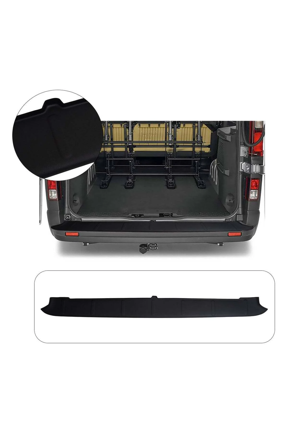 Renault Trafic 2001-2014 Uyumlu Arka Tampon Eşiği Koruma ABS Parlak Siyah Renault Trafic 2001-2014 Uyumlu Arka Tampon Eşiği Koruma ABS Parlak Siyah - Görsel 2
