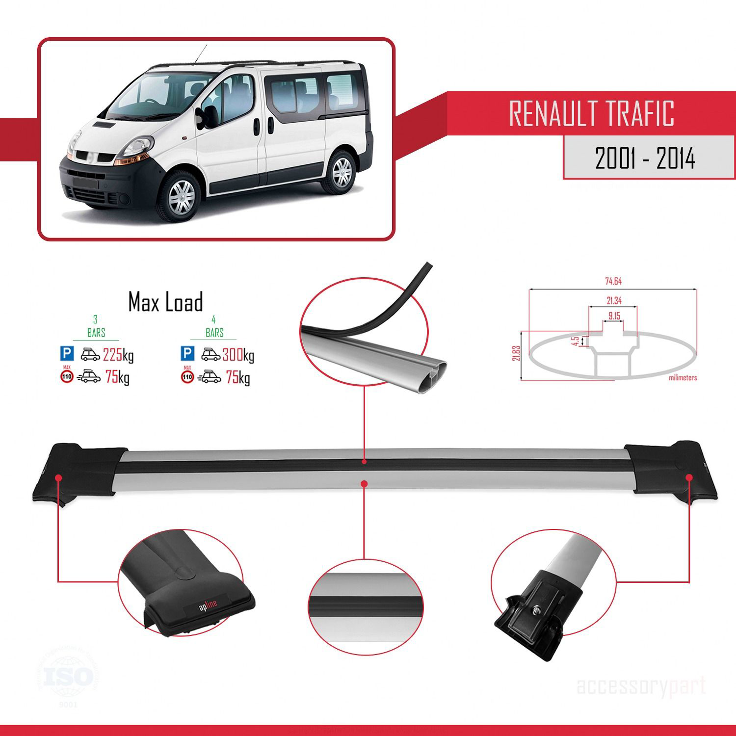 Renault Trafic 2001-2014 Arası ile uyumlu FLY Model Ara Atkı Tava