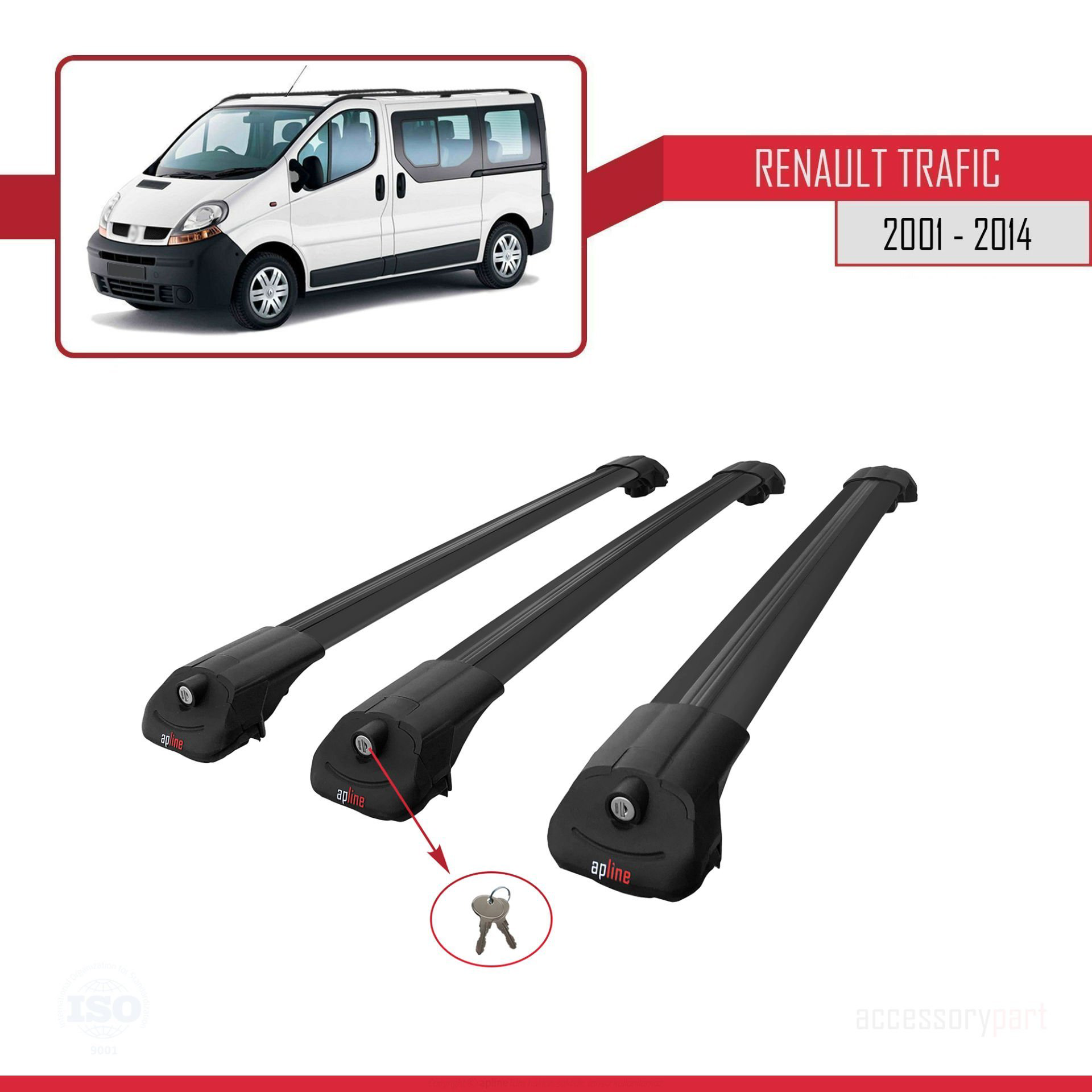 Renault Trafic 2001-2014 Arası ile uyumlu ACE-1 Ara Atkı Tavan Ba