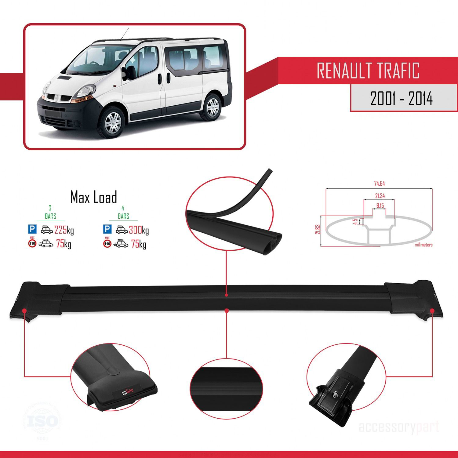 Renault Trafic 2001-2014 Arası ile uyumlu FLY Model Ara Atkı Tava