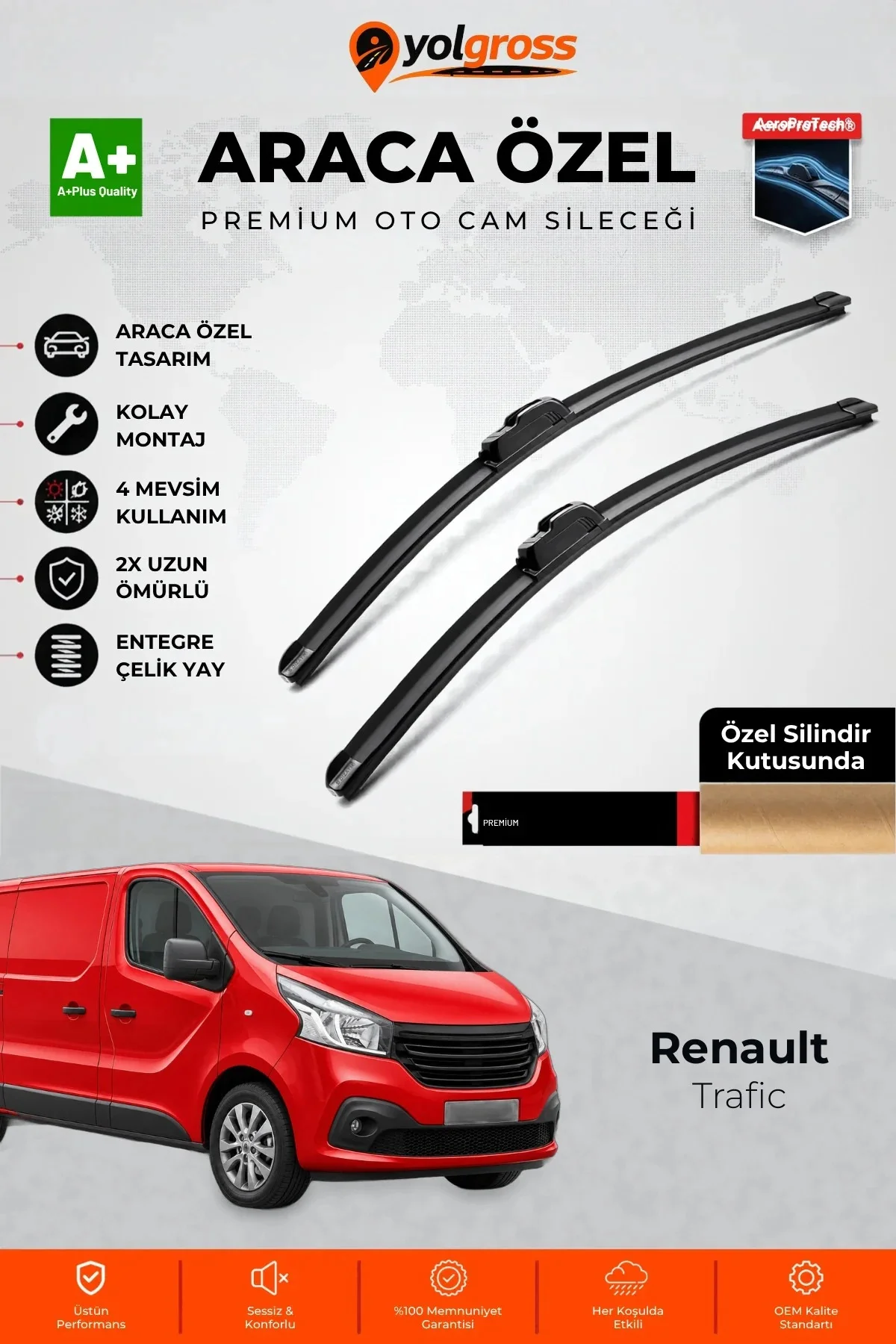 Renault Trafic Ön Cam Silecek Seti 2014 Üzeri Premium Araca Özel 65-48 Cm A+ Kalite
