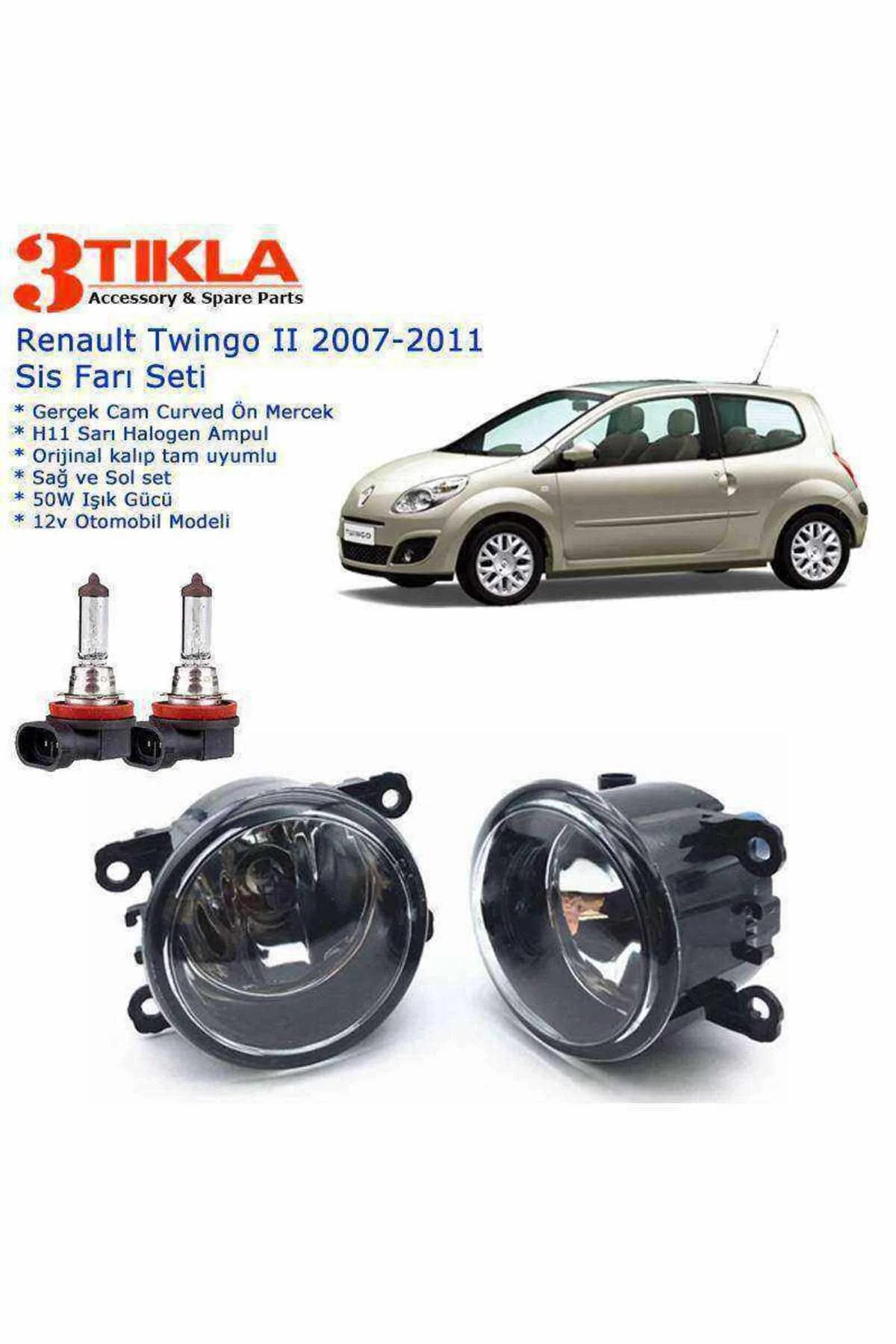 Renault Twingo 2007 Sis Farı Set Oem: 8200074008 Renault Twingo 2007 Sis Farı Set Oem: 8200074008