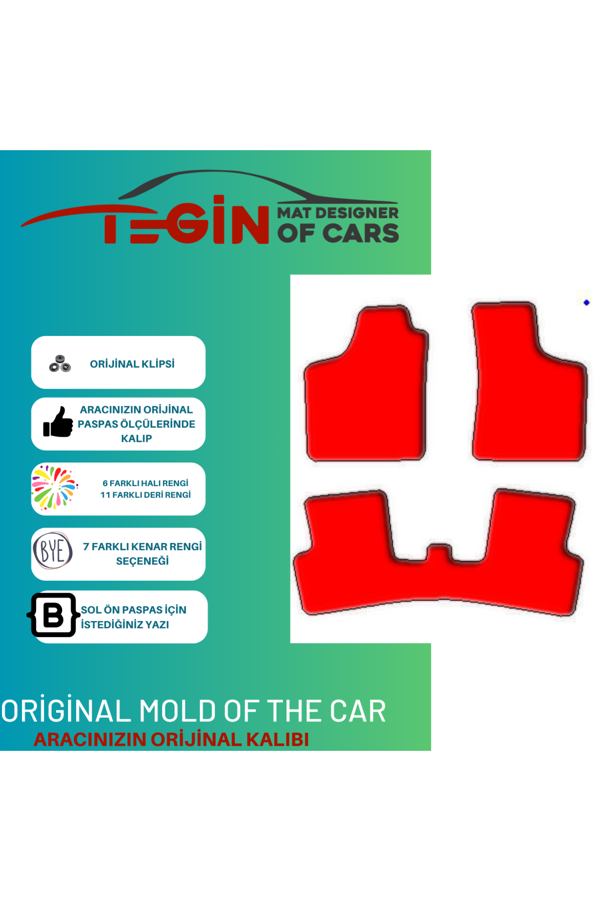 Renault Twingo 1993-2012 Prime Siyah Deri Sarı Kenar Paspas
