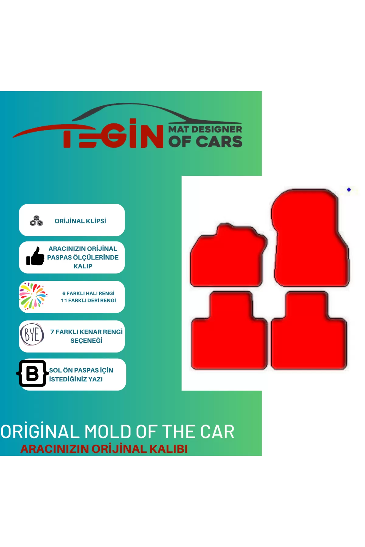 Renault Zoe 2012 + Prime Gri Halı Sarı Kenar Halı Paspas