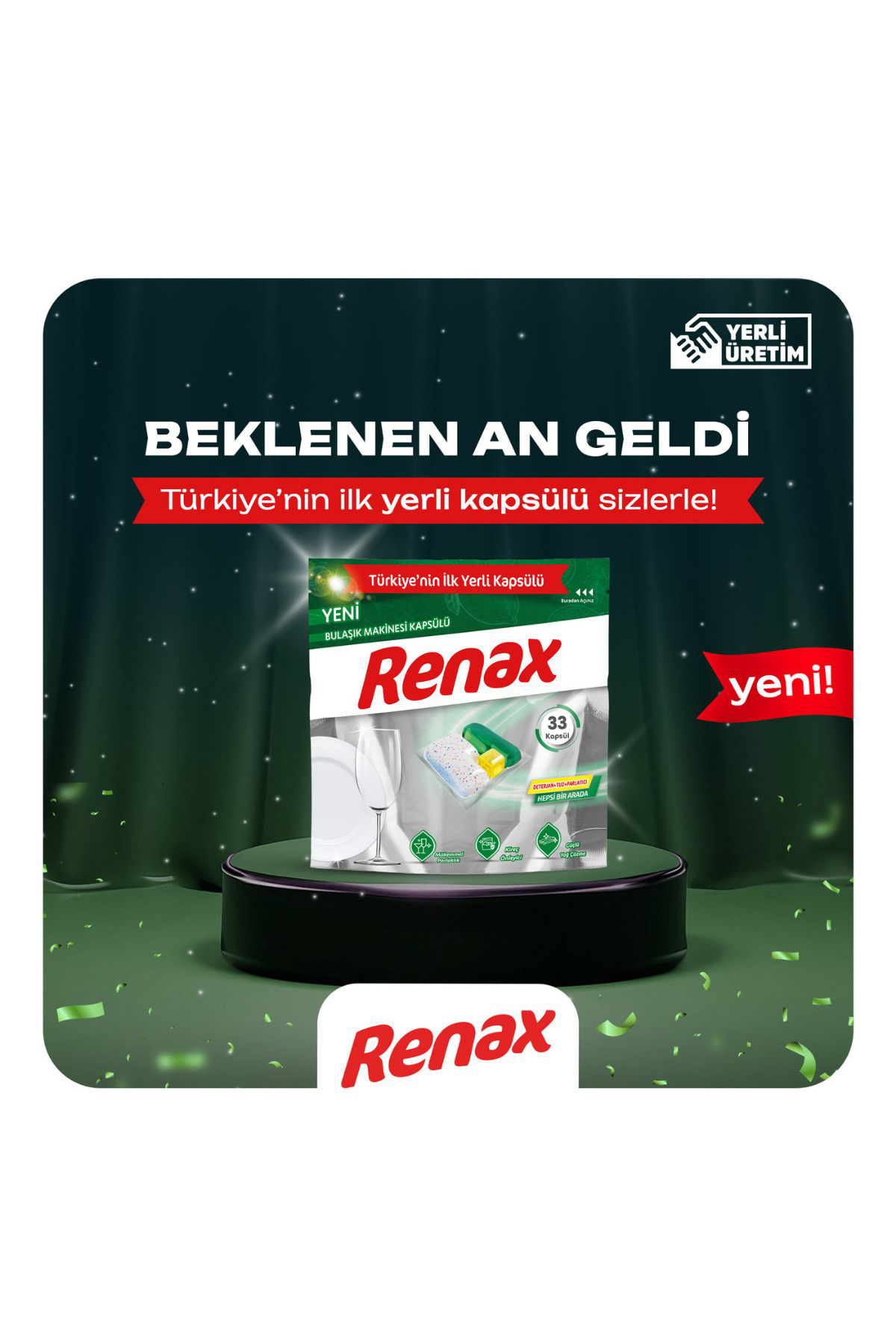 Renax Bulaşık Makinesi Kapsülü Hepsi Bir Arada 44 Lü