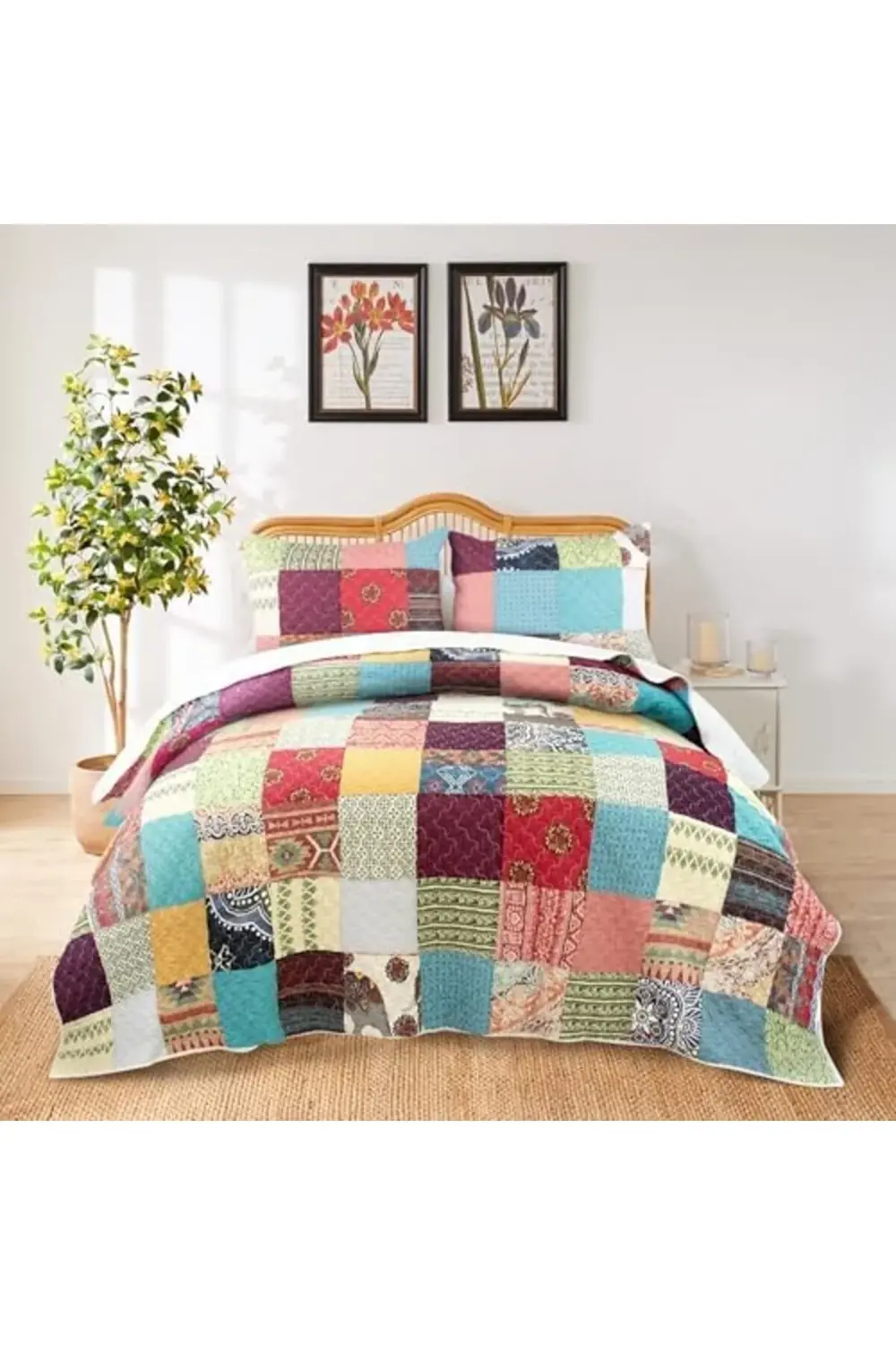 Renee Upcycle Benzersiz Kalan Kumaş Pamuk Astarlı Yorgan Seti, 3