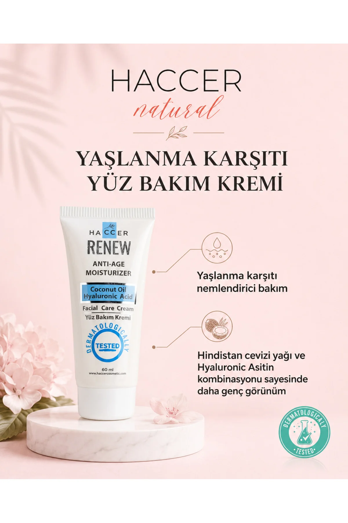 Renew Anti-age, Hyaluronik,Nemlendirici Yüz Bakım Kremi 60 ml