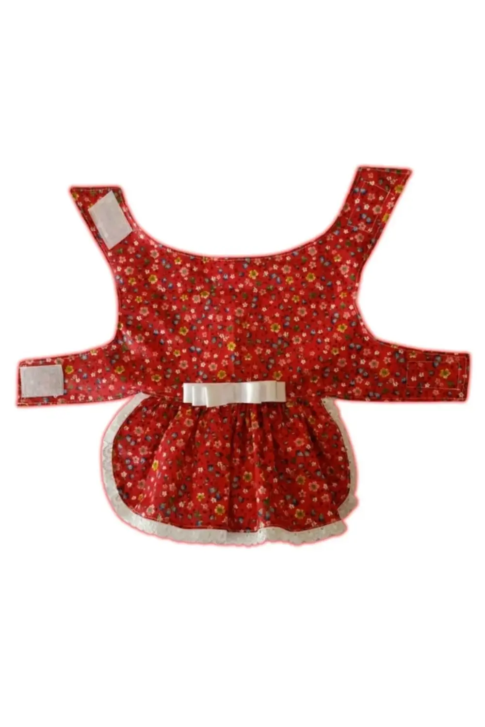 Rengarenk Çiçekli Fiyonklu Kedi ve Köpek Kıyafeti Elbisesi Large/