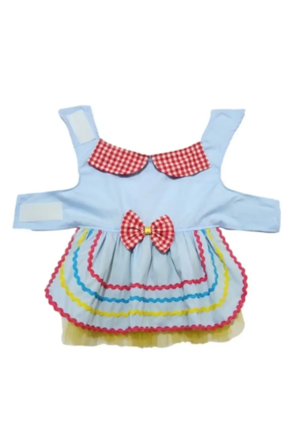 Rengarenk Festival Temalı Papyonlu Tüllü Kedi Köpek Kıyafeti Elbi