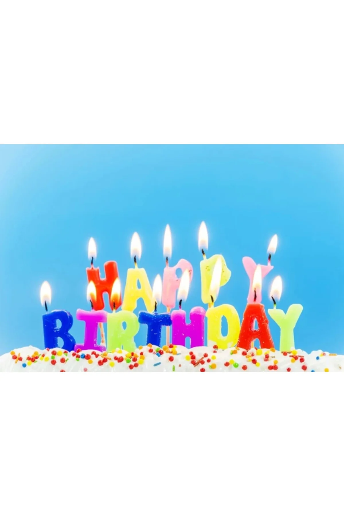 Rengarenk Happy Birthday Yazılabilen Doğum Günü Mumu - Lisinya