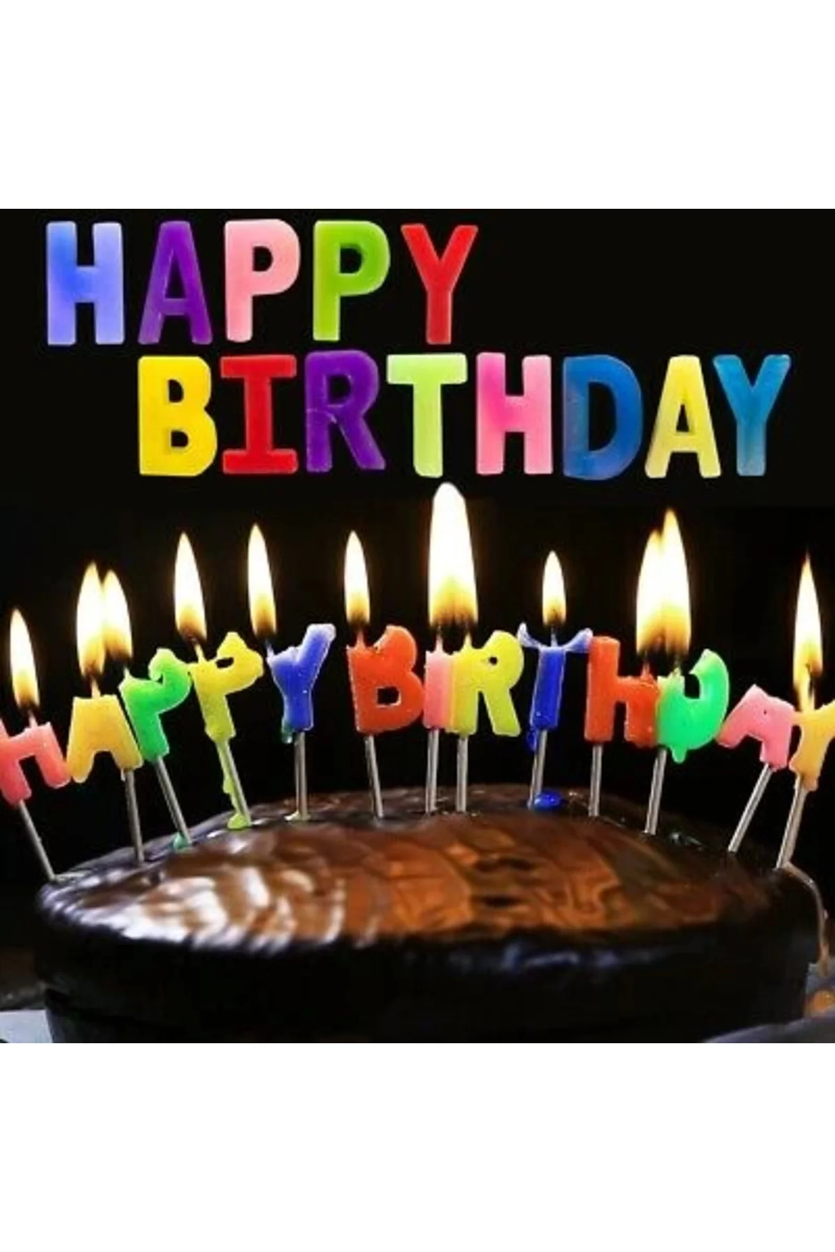 Rengarenk Happy Birthday Yazılabilen Doğum Günü Mumu - Lisinya