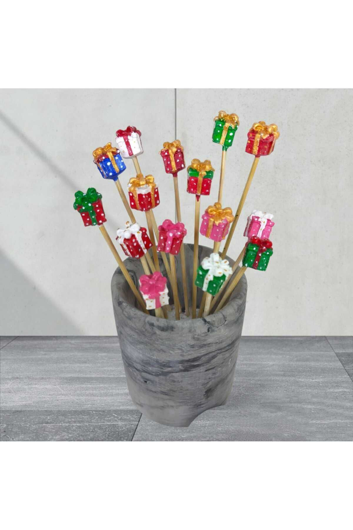 Dodemert Home Rengarenk Hediye Paketi Saksı Dibi Süsü & Teraryum Obje 8 Adet