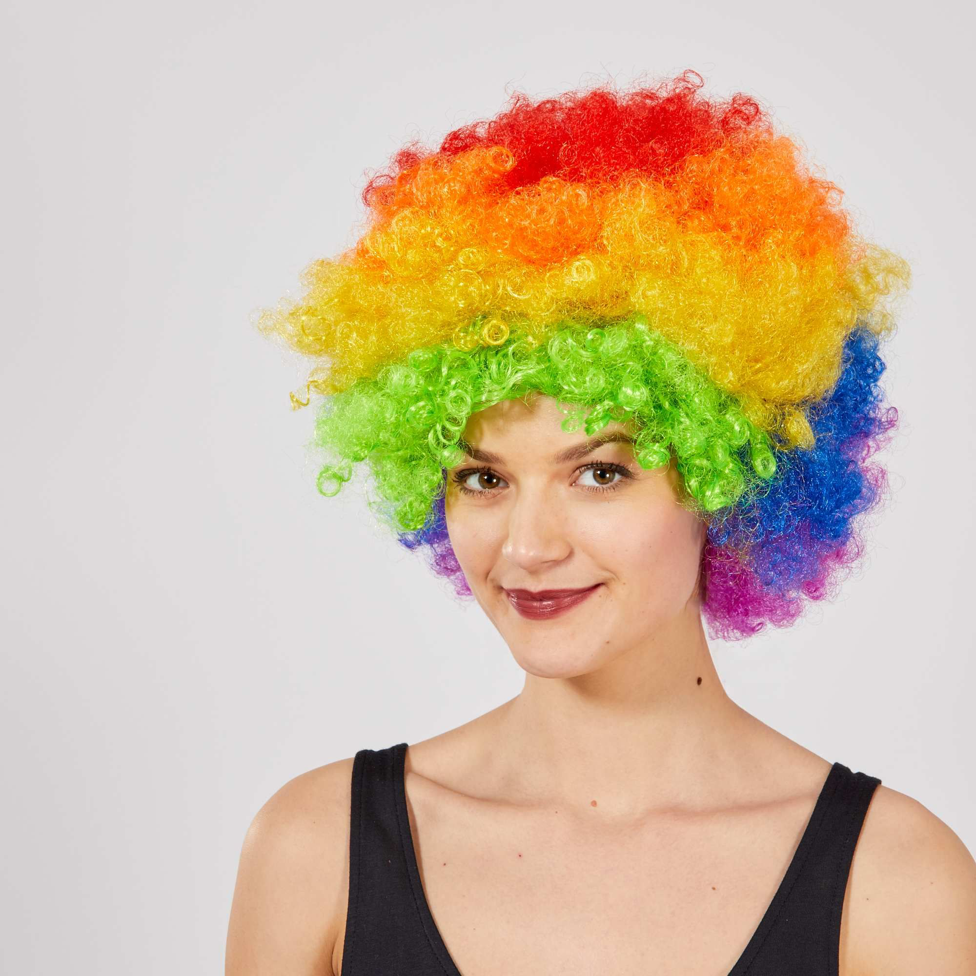 Rengarenk Kıvırcık Afro Bonus Peruk TdrTR