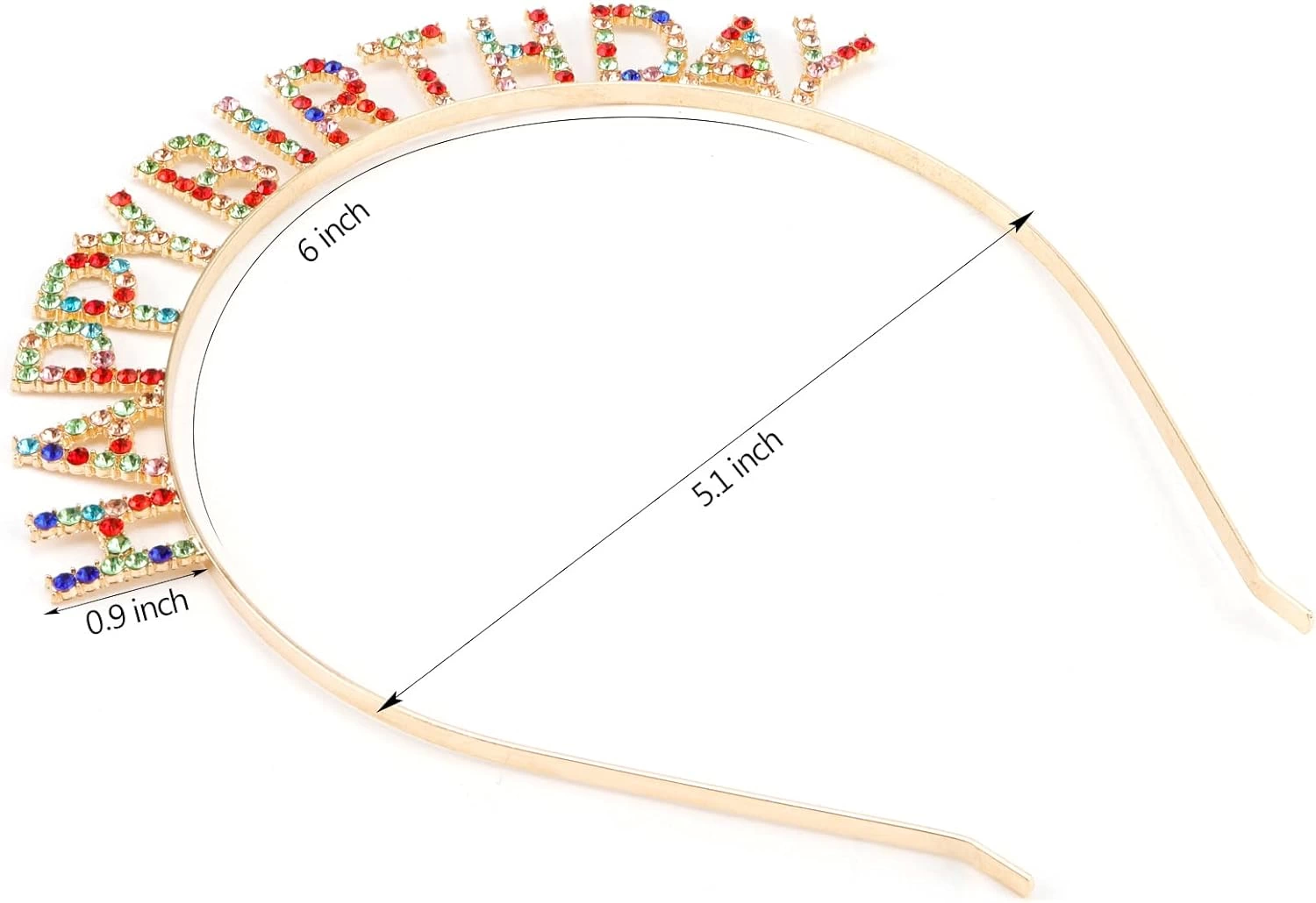 Rengarenk Kristal Taşlı Ekstra Lüks Gümüş Kaplama Happy Birthday