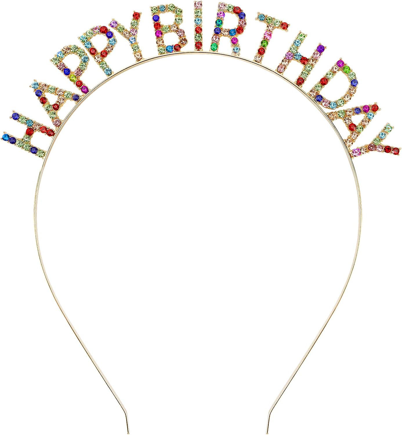 Rengarenk Kristal Taşlı Ekstra Lüks Gümüş Kaplama Happy Birthday