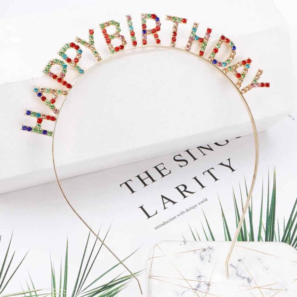 Rengarenk Kristal Taşlı Ekstra LüGümüş Kaplama Happy Birthday Taç Rengarenk Kristal Taşlı Ekstra LüGümüş Kaplama Happy Birthday Taç