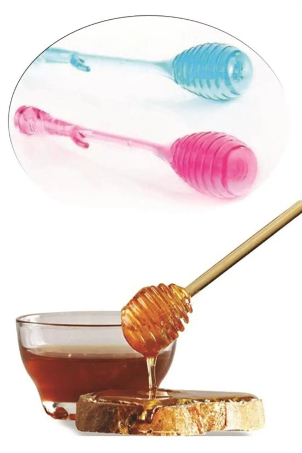 Rengarenk Plastik Şirin Pratik Bal Doldurma Reçel Sevis Kaşığı (4