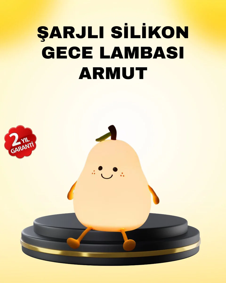 Renk Ayarlı Dekoratif Armut LED Gece Lambası - Şarjlı ve Kablosuz