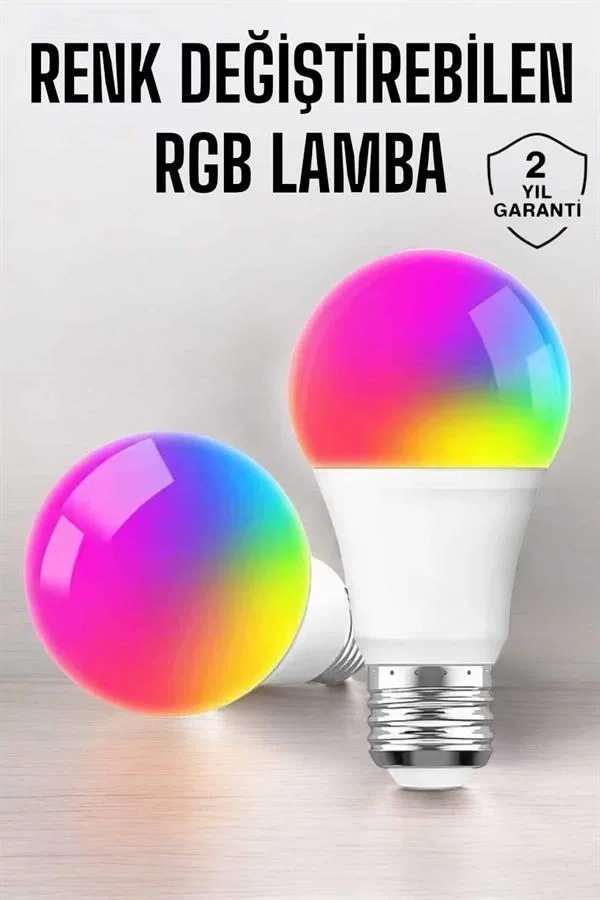 Renk Değiştirebilen RGB Işıklı Led Ampul A+Enerji 10 Watt Led Işı