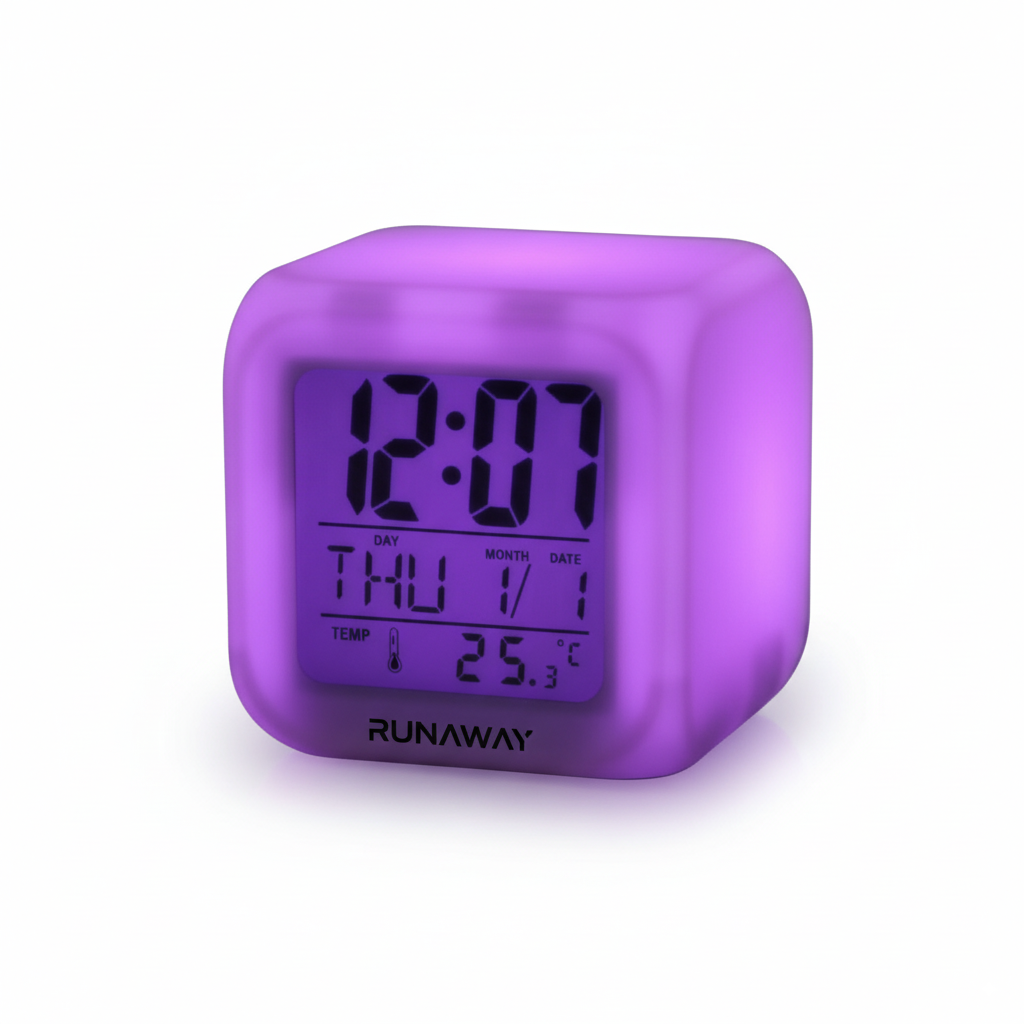 Renk Değiştiren Alarmlı Dijital Küp Saat 7 Renk Dokunmatik Müzikl Renk Değiştiren Alarmlı Dijital Küp Saat 7 Renk Dokunmatik Müzikl