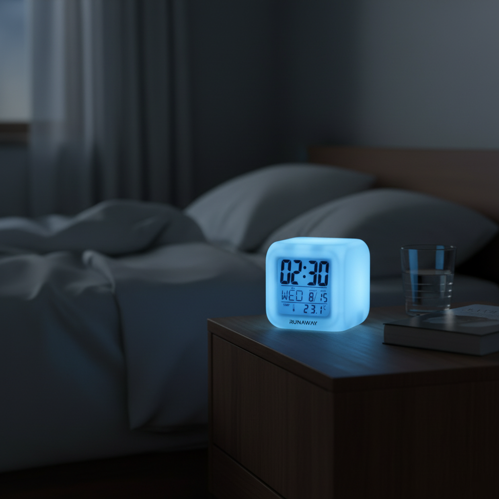 Renk Değiştiren Alarmlı Dijital Küp Saat 7 Renk Dokunmatik Müzikl Renk Değiştiren Alarmlı Dijital Küp Saat 7 Renk Dokunmatik Müzikl