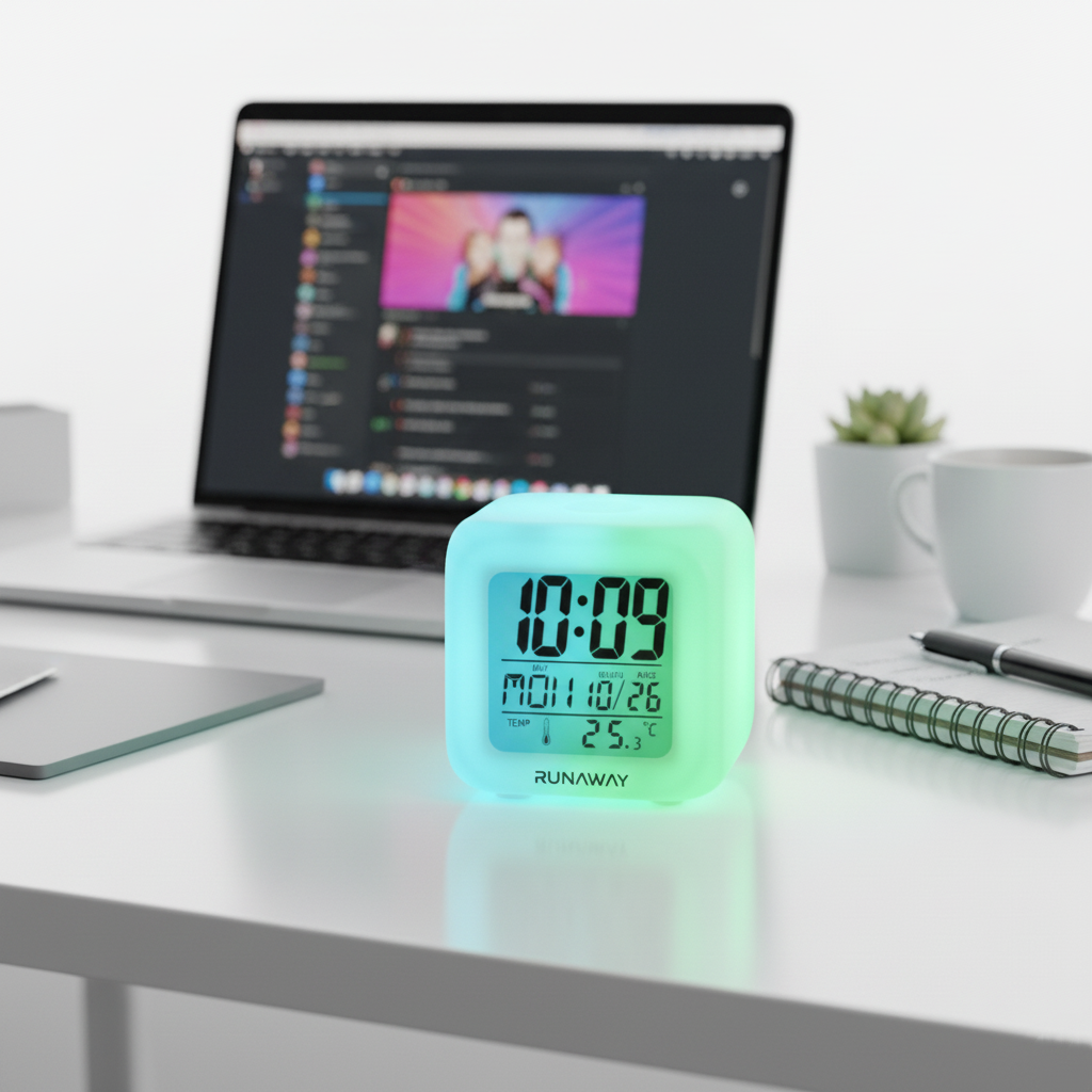 Renk Değiştiren Alarmlı Dijital Küp Saat 7 Renk Dokunmatik Müzikl Renk Değiştiren Alarmlı Dijital Küp Saat 7 Renk Dokunmatik Müzikl