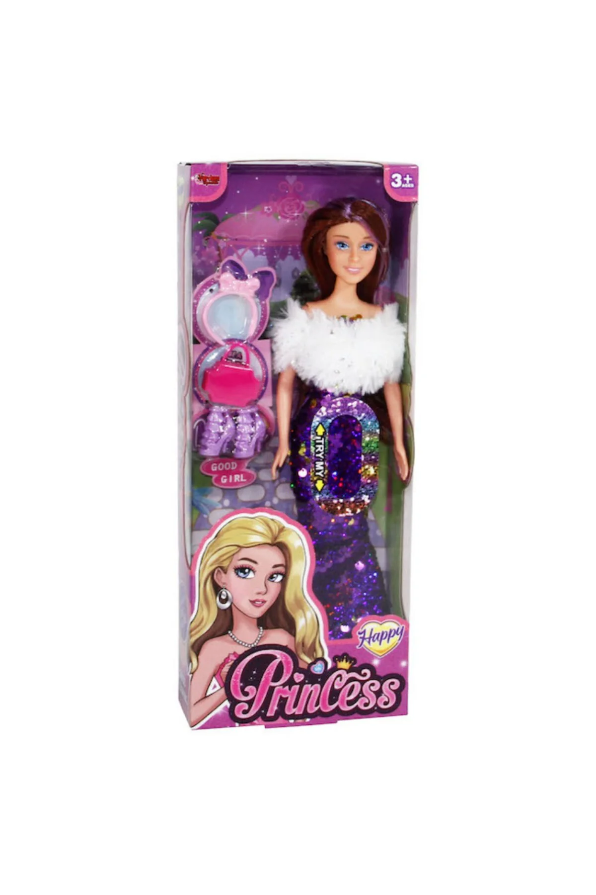 Renk Değiştiren Prenses Bebek 30 cm - 66772 - Mor (Lisinya)